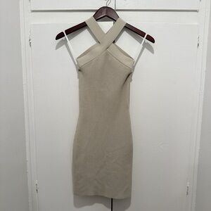 Babaton Strapless Beige Dress